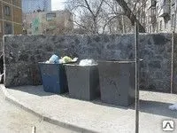 Фото №0 Кладка площадки под мусорные баки из бутового камня