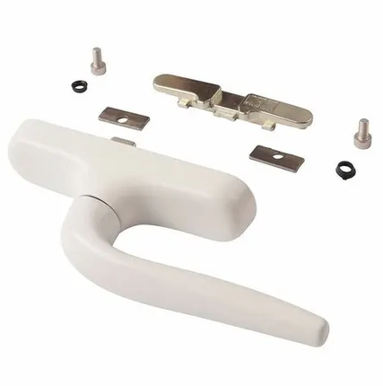 Фото №0 Ручка оконная с приемником без блокиратора, Проведал, белая RAL9016