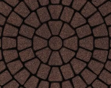 фото Тротуарная плитка Выбор Классико Гранит 60 мм 3 камня круговая Коричневая