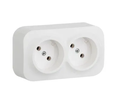 фото Розетка 2-м ОП Quteo 16А IP20 без заземл. бел. Leg 782212