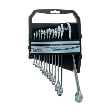 Фото №0 Набор ключей комбинированных, 6 - 22 мм, CrV, 12 шт. матовый хром, Stеls, 1 шт