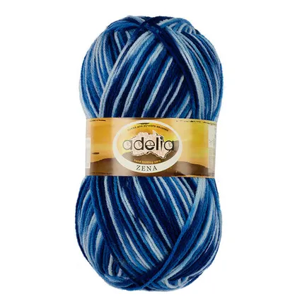 Фото №0 Пряжа ADELIA "ZENA" 100% акрил 100 г 308 м №16 салатово-белый