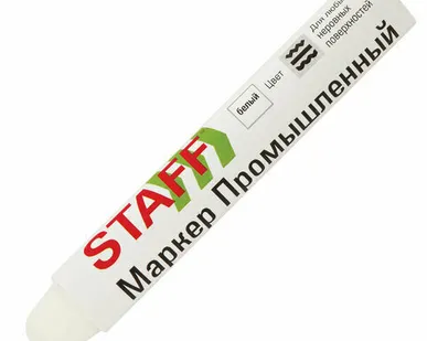 фото Маркер для промышленной маркировки STAFF ПМ-100 твердый, БЕЛЫЙ,-20 до +40С, 150813