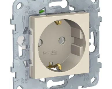 фото Механизм розетки UNICA NEW без защ. шторок с заземл. с быстрозажим. клеммами16А 250В беж. SchE NU505644
