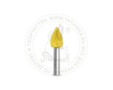 фото 6F12-40 - Пламя, Ø хвостовика 6мм, Ø фрезы X 12,7мм, L фрезы 19,05мм (fine/желтая)