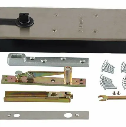 Фото №0 Напольный доводчик Elementis с фиксатором, комплект для алюминиевой двери 800 мм (до 80 кг)