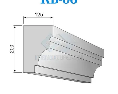 фото Фасадные венчающие карнизы из пенопласта (пенополистирола) КВ-06 ПСБ-С-25Ф