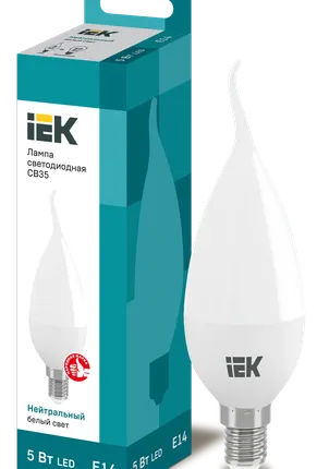 Фото №0 IEK Лампа светодиод. 5/4000/Е14/CB свеча на ветру IEK
