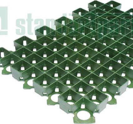 Фото №0 8101-З Решетка газонная РГ-60.40.3,8 пластиковая зеленая ДхШхВ 630х430х38