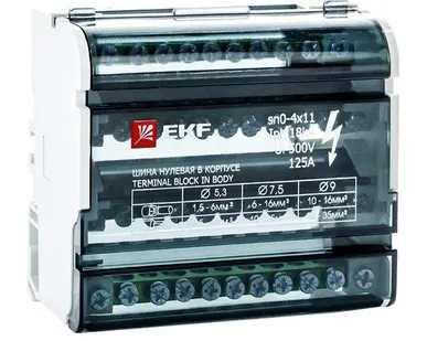 фото Шина нулевая в корпусе 4х11 EKF sn0-4x11