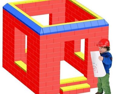 фото Конструктор детский Домик большой красный
в