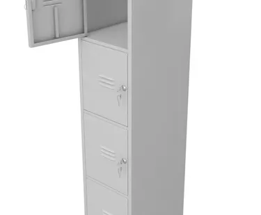 фото Шкаф для раздевалок металлический четырехдверный, ширина 400 мм