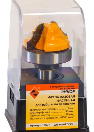 Фото №0 Фреза пазовая фасонная (35х16 мм; R 5.5 мм; хвостовик 12 мм) по дереву Энкор (10637)