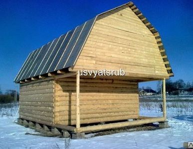 фото Сруб бани 5х6+терраса 2х6+мансарда