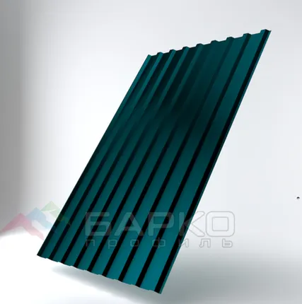 Фото №0 Профлист НС-20 - 1150 мм (1100 мм) 00000891/45 Водная синь RAL 5021 Полиэстер 0.45