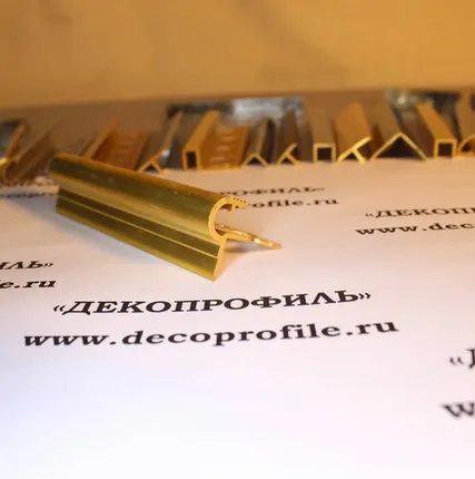 Фото №0 Профиль F-образный латунь Progress 2,7м - Латунь полированная - 10 мм
