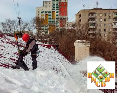 фото Очистка снега с крыши