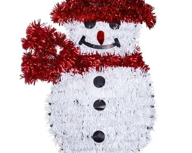 фото Снеговик мишура подвесной 33см