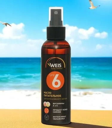 Фото №0 Питательное масло для интенсивного загара Weis SPF-6, 150мл