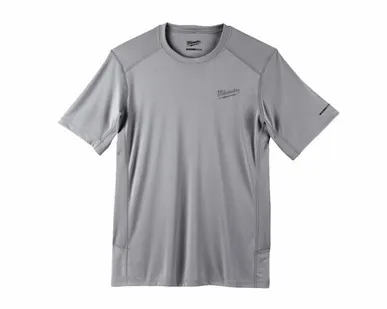 фото Тёплая рубашка нательная с короткими рукавами Milwaukee серая WWSSG-L