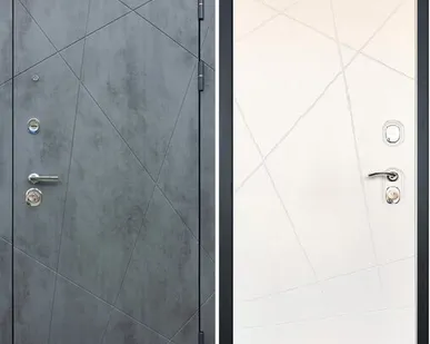 фото Входная дверь Соната-28 бетон темный-103 белая шагрень