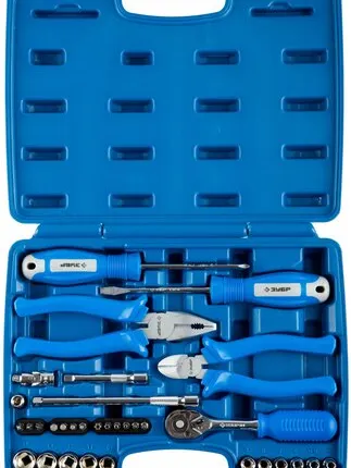 Фото №0 Набор инструментов ЗУБР 27671-H33, 33 предм., синий