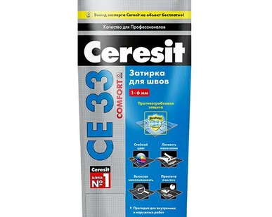 фото Затирка Ceresit СЕ 33 Comfort для швов Серая 2кг
