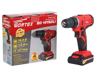 фото Аккум. дрель-шуруповерт WORTEX BD 1415 DLi в кор. (14.4 В, 1 акк., 1.5 А/ч