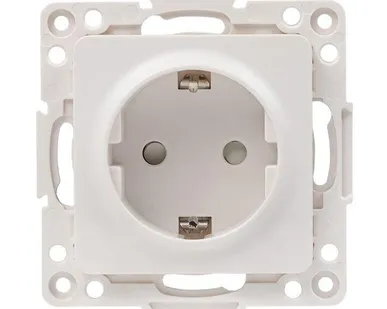 фото Механизм розетки 1-м СП Стокгольм 16А IP20 с заземл. защ. шторки бел. PROxima EKF EYR16-028-10