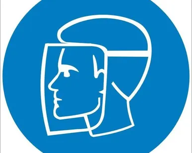 фото Знак М08 «Работать в защитном щитке» (пластик)