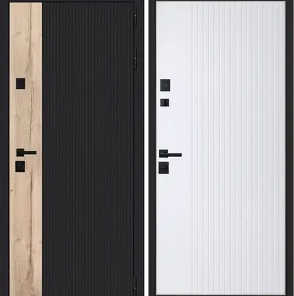 Фото №0 Входная дверь Конструктор дуб Галиф черная-белая АСД