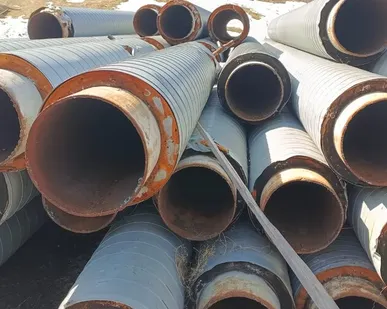 фото Труба 377х7 нерабочая в ппу изоляции