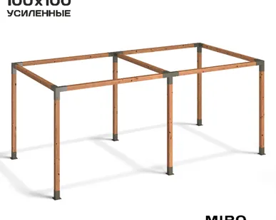 фото Коннекторы для беседки из бруса 100х100 Double BASE мох