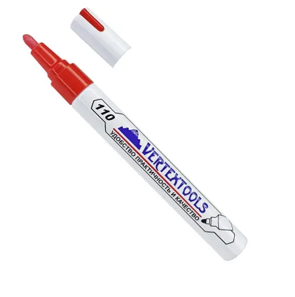 Фото №0 Маркер-краска строительный красный Vertextools 0020-03