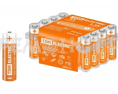 фото Элемент питания LR6 AA Alkaline 1,5V BOX-24 TDM (цена за 24ШТ) П