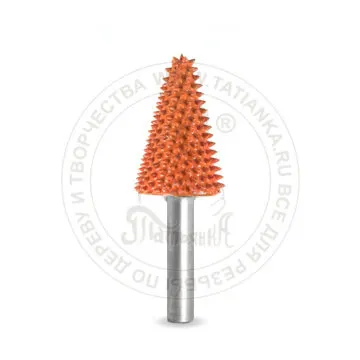 Фото №0 6T34-90 - Конус, Ø хвостовика 6мм, Ø фрезы X 19,05мм, L фрезы 31,75мм (ex-coarse/оранж)