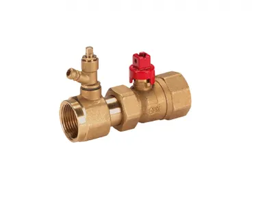 фото Кран шаровый Herz для подключения расширительного бака 3/4" в.р.-в.р. (с дренажем)