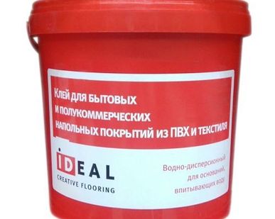 фото Клей Ideal для бытовых и полуком напольных покрытий из ПВХ и текстиля 14 кг