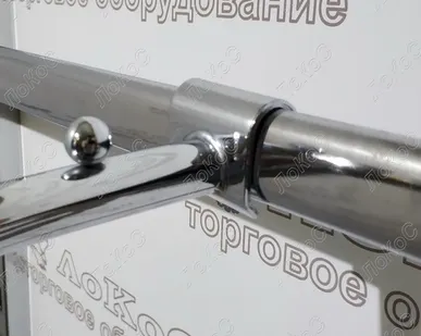 фото Кронштейн изогнутый на овальную трубу с 9-ю шариками, L=400мм, d=19мм, хром