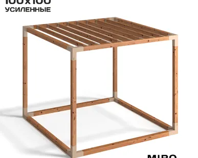 фото Коннекторы для беседки из бруса 100х100 CUBE+ латте
