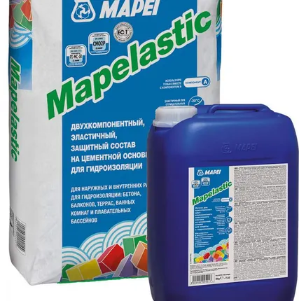 Фото №0 Гидроизоляция двухкомпонентная Mapei Mapelastic (A+B) 32 кг