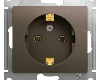 фото Механизм розетки 1-м Glossa с заземл. шоколад SchE GSL000843