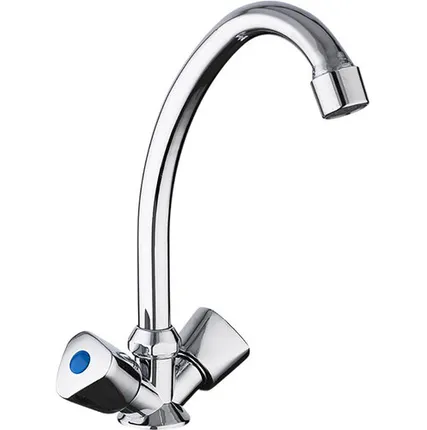 Фото №0 Смеситель для кухни хром, силумин, крепление гайка пластик., FRUD