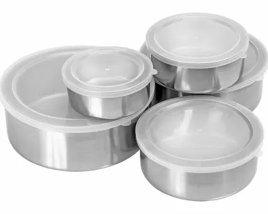 фото МИСКИ (КОНТЕЙНЕРЫ) стальные с крышками (матрешка)