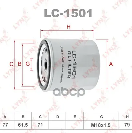 Фото №0 Фильтр Масляный LYNXauto арт. LC1501