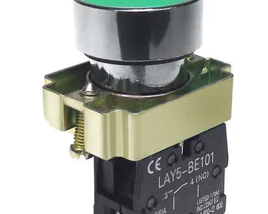 фото Кнопка управления LAY5-BA31 без подсветки зеленая 1НО ИЭК