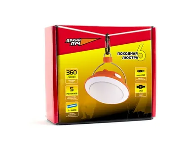 фото Фонарь ЯРКИЙ ЛУЧ CL-360A "Походная люстра 6"аккум.Li-Ion 5200mAh,360лм,5 реж,зарядка USB,powerbank