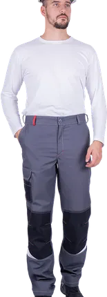 Фото №0 Брюки ТУРБО SAFETY летние, серый-черный-красный