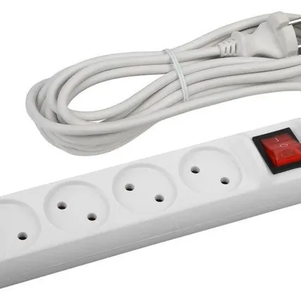 Фото №0 Удлинитель 4х3м без заземл. с выкл. 10А ПВС 2х1 U-4s-3m-2x1 ЭРА Б0044053