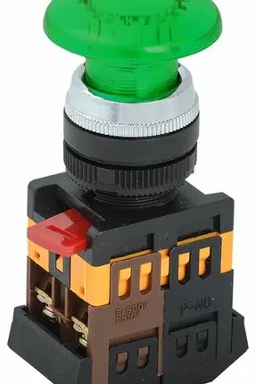 Фото №0 Кнопка AELA-22 "Грибок" зелёный d22мм 1з 1р BBG20-A...